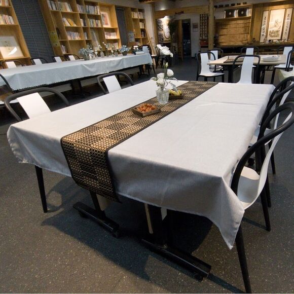 Bed Bath & Beyond Bamboo Table Runner in Black Checkers 13” X 90” - Picture 6 of 15